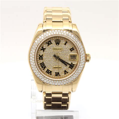 Rolex Pearlmaster 34 81338 Gelbgold 750 2008 Diamanten